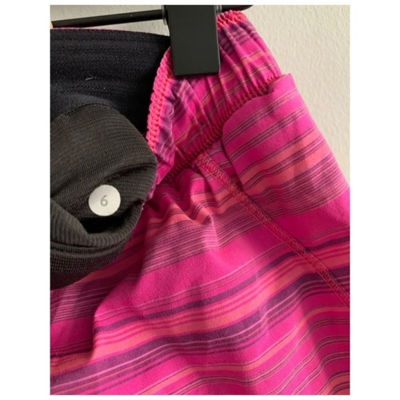 LULULEMON Pink Striped Shorts - Picture 4 of 4
